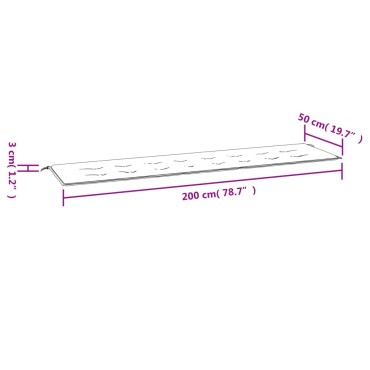 vidaXL Μαξιλάρι Πάγκου Κήπου Πράσινο 200x50x3 εκ. Ύφασμα Oxford