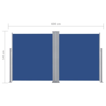 vidaXL Σκίαστρο Πλαϊνό Συρόμενο Μπλε 140 x 600 εκ.