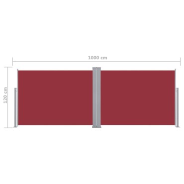 vidaXL Σκίαστρο Πλαϊνό Συρόμενο Κόκκινο 120 x 1000 εκ.