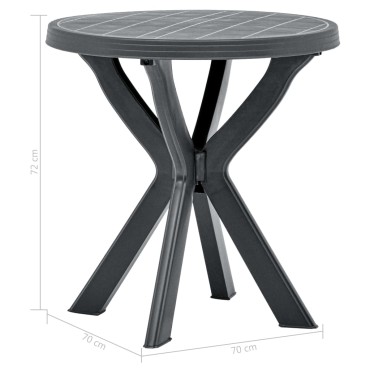 vidaXL Τραπέζι Bistro Ανθρακί Πλαστικό 70x72cm 1 τεμ.