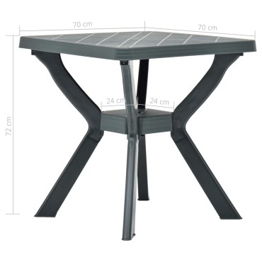 vidaXL Τραπέζι Bistro Πράσινο 70x70x72cm Πλαστικό 1 τεμ.