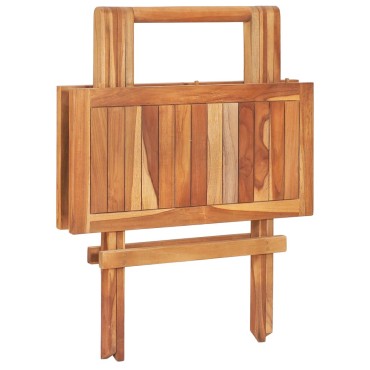 vidaXL Τραπέζι Bistro Πτυσσόμενο 60x60x65cm από Μασίφ Ξύλο Teak 1 τεμ.