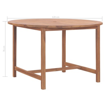 vidaXL Τραπέζι Κήπου 120x76cm από Μασίφ Ξύλο Teak 1 τεμ.