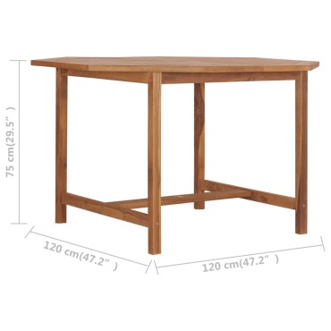 vidaXL Τραπέζι Κήπου 120 x120x75cm από Μασίφ Ξύλο Teak 1 τεμ.