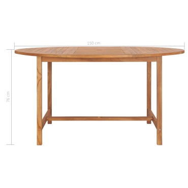 vidaXL Τραπέζι Κήπου 150x76cm από Μασίφ Ξύλο Teak 1 τεμ.