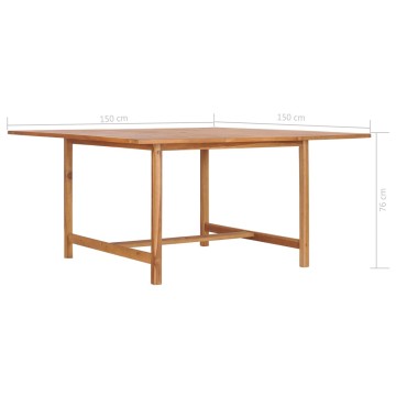 vidaXL Τραπέζι Κήπου 150x150x76cm από Μασίφ Ξύλο Teak 1 τεμ.