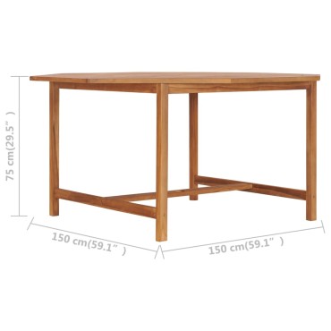 vidaXL Τραπέζι Κήπου 150x150x75cm από Μασίφ Ξύλο Teak 1 τεμ.