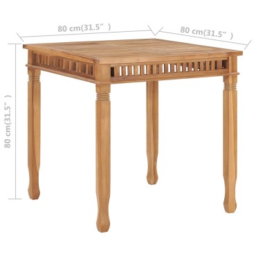 vidaXL Τραπεζαρία Κήπου 80x80x80cm από Μασίφ Ξύλο Teak 1 τεμ.