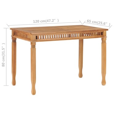 vidaXL Τραπεζαρία Κήπου 110x65x 80cm από Μασίφ Ξύλο Teak 1 τεμ.