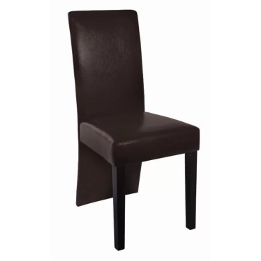 vidaXL Καρέκλες Τραπεζαρίας 2 τεμ. Σκούρο Καφέ από Συνθετικό Δέρμα 43x53x93cm