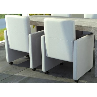 vidaXL Καρέκλες Τραπεζαρίας 2 τεμ. Λευκές από Συνθετικό Δέρμα 58,5x65x88cm
