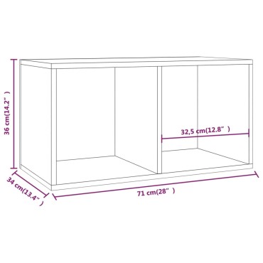 vidaXL Έπιπλο Δίσκων Βινυλίου Sonoma Δρυς 71x34x36cm Επεξεργ. Ξύλο 1 τεμ.