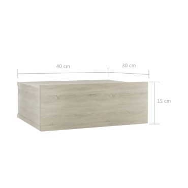 vidaXL Κομοδίνο Κρεμαστό Sonoma Δρυς 40x30x15cm από Επεξ. Ξύλο 1 τεμ.