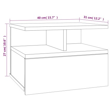 vidaXL Κομοδίνο Κρεμαστό Sonoma Δρυς 40x31x27cm από Επεξ. Ξύλο 1 τεμ.