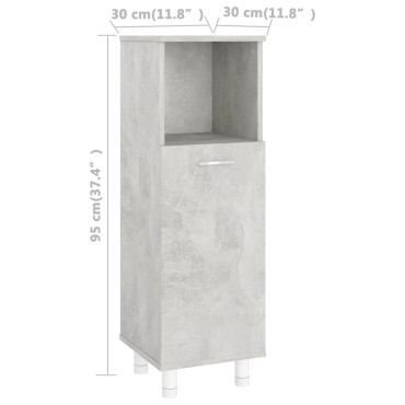 vidaXL Στήλη Μπάνιου Γκρι του Σκυροδέματος 30x30x95cm Επεξ. Ξύλο 1 τεμ.