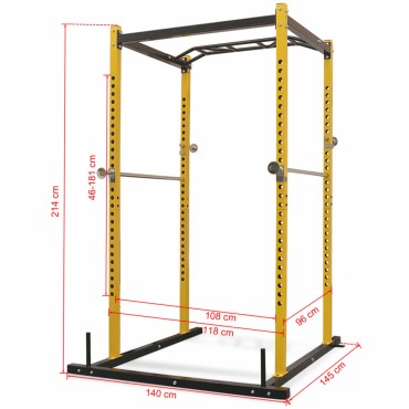 vidaXL Πολυόργανο Power Rack Κίτρινο και Μαύρο 140 x 145 x 214 εκ.