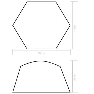 vidaXL Σκίαστρο Πισίνας Μπλε 500 x 433 x 250 εκ. Υφασμάτινο