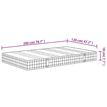 vidaXL Στρώμα με Bonnell Springs Μεσαία Σκληρότητα 120x200cm 1 τεμ. - Μονό