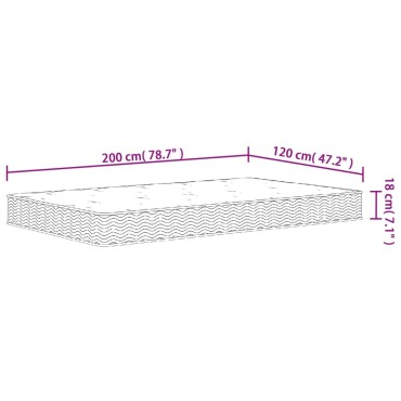 vidaXL Στρώμα με Bonnell Springs Μεσαία Σκληρότητα 120x200cm 1 τεμ. - Μονό