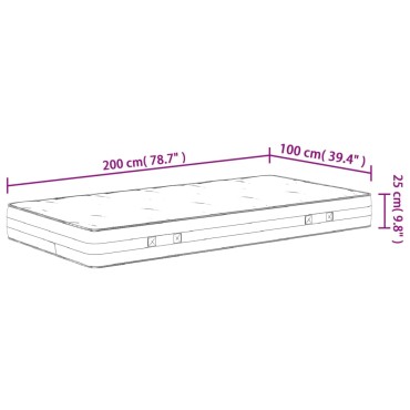 vidaXL Στρώμα με Pocket Springs Μεσαία Σκληρότητα 100x200cm 1 τεμ. - Μονό