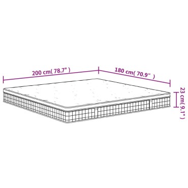 vidaXL Στρώμα με Bonnell Springs Μεσαία Σκληρότητα 180x200cm 1 τεμ. - Διπλό