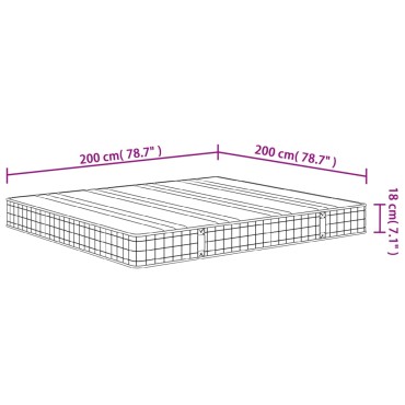 vidaXL Στρώμα με Bonnell Springs Μεσαία Σκληρότητα 200x200cm 1 τεμ. - Διπλό