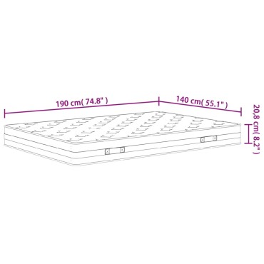 vidaXL Στρώμα με Bonnell Springs Μεσαία Σκληρότητα 140x190cm 1 τεμ. - Μονό