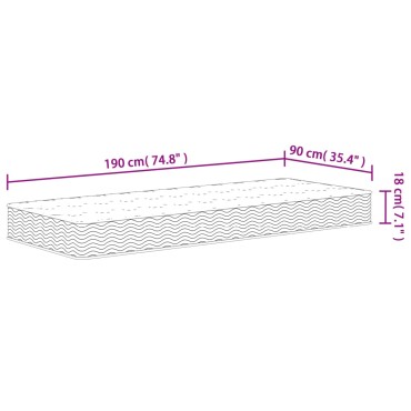 vidaXL Στρώμα με Bonnell Springs Medium 90x190cm Μονό 1 τεμ. - Μονό