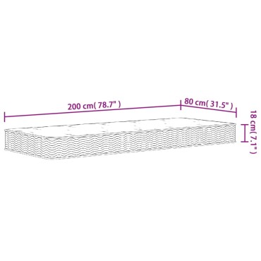 vidaXL Στρώμα με Bonnell Springs Μεσαία Σκληρότητα 80x200cm 1 τεμ. - Μονό