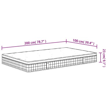 vidaXL Στρώμα με Bonnell Springs Μεσαία Σκληρότητα 100x200cm 1 τεμ. - Μονό