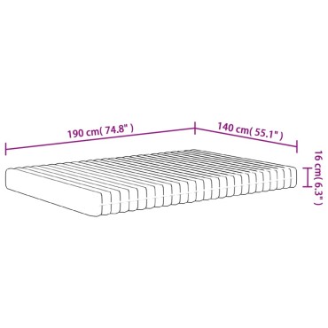 vidaXL Στρώμα Αφρού Medium Soft 140x190cm 1 τεμ. - Μονό