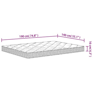 vidaXL Στρώμα Αφρού Medium Soft 140x190cm 1 τεμ. - Μονό