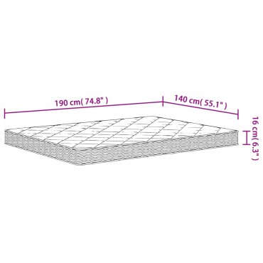 vidaXL Στρώμα Αφρού Medium Soft 140x190cm 1 τεμ. - Μονό