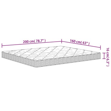 vidaXL Στρώμα Αφρού Medium Soft 160x200cm 1 τεμ. - Διπλό