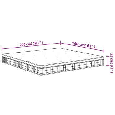 vidaXL Στρώμα με Bonnell Springs Μεσαία Σκληρότητα 160x200cm 1 τεμ. - Διπλό