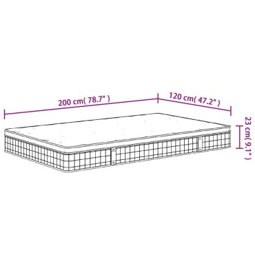 vidaXL Στρώμα με Bonnell Springs Μεσαία Σκληρότητα 120x200cm 1 τεμ. - Μονό