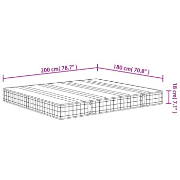 vidaXL Στρώμα με Bonnell Springs Μεσαία Σκληρότητα 180x200cm 1 τεμ. - Διπλό