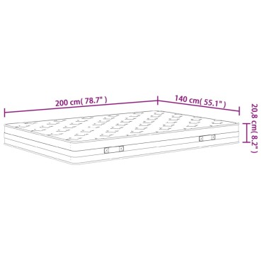 vidaXL Στρώμα με Bonnell Springs Μεσαία Σκληρότητα 140x200cm 1 τεμ. - Διπλό