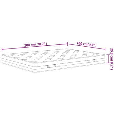 vidaXL Στρώμα με Bonnell Springs Μεσαία Σκληρότητα 160x200cm 1 τεμ. - Διπλό