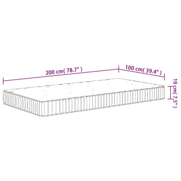 vidaXL Στρώμα με Pocket Springs Μεσαία Σκληρότητα 100x200cm 1 τεμ. - Μονό