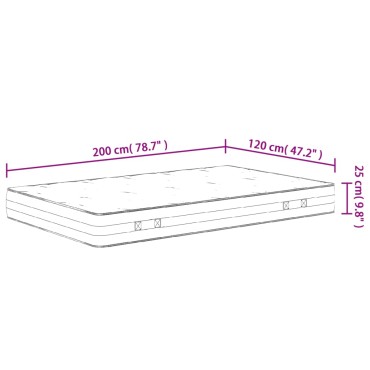 vidaXL Στρώμα με Pocket Springs Μεσαία Σκληρότητα 120x200cm 1 τεμ. - Μονό