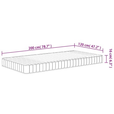 vidaXL Στρώμα Αφρού Medium Soft 120x200cm 1 τεμ. - Μονό