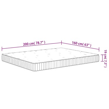 vidaXL Στρώμα με Pocket Springs Μεσαία Σκληρότητα 160x200cm 1 τεμ. - Διπλό