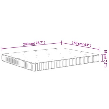 vidaXL Στρώμα με Pocket Springs Μεσαία Σκληρότητα 160x200cm 1 τεμ. - Διπλό