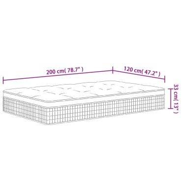 vidaXL Στρώμα με Pocket Springs Μεσαία Plus Σκληρότητα 120x200cm 1 τεμ. - Μονό