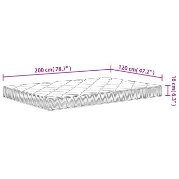 vidaXL Στρώμα Αφρού Medium Soft 120x200cm 1 τεμ. - Μονό