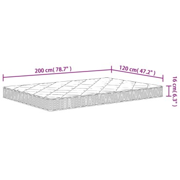 vidaXL Στρώμα Αφρού Medium Soft 120x200cm 1 τεμ. - Μονό