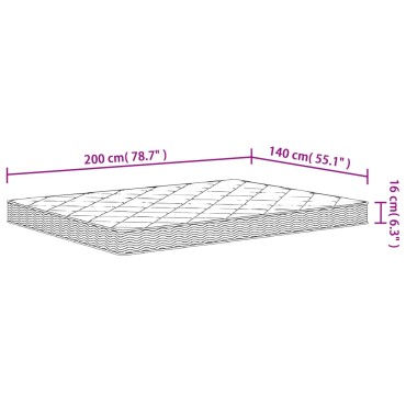 vidaXL Στρώμα Αφρού Medium Soft 140x200cm 1 τεμ. - Διπλό