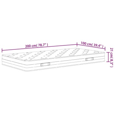 vidaXL Στρώμα με Bonnell Springs Μεσαία Σκληρότητα 100x200cm 1 τεμ. - Μονό