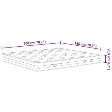 vidaXL Στρώμα με Bonnell Springs Μεσαία Σκληρότητα 180x200cm 1 τεμ. - Διπλό